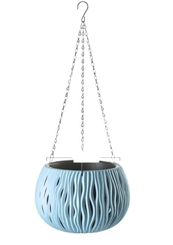 Demanca 植木鉢 吊り鉢 ハンギングプランター プラスチック製 ハンギングバスケット 吊り下げ おしゃれ 通気性 吊り下げ可能 テーブル可能 さまざまな色 耐久性 耐候性 ハンギングバスケット 観葉植物 インテリア 室内 屋外 (D,27*70CM)