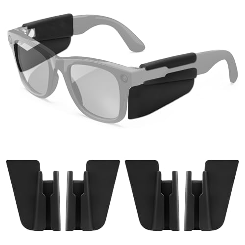 KCMOSGI Side Shields for Glasses Compatible with Ray-Ban Meta Wayfarer/Skyler/Headliner Gen 2 & Oakley Meta HSTN Smart Glasses Accessories, Safety Clip-on Side Shields, Lightweight and Comfort