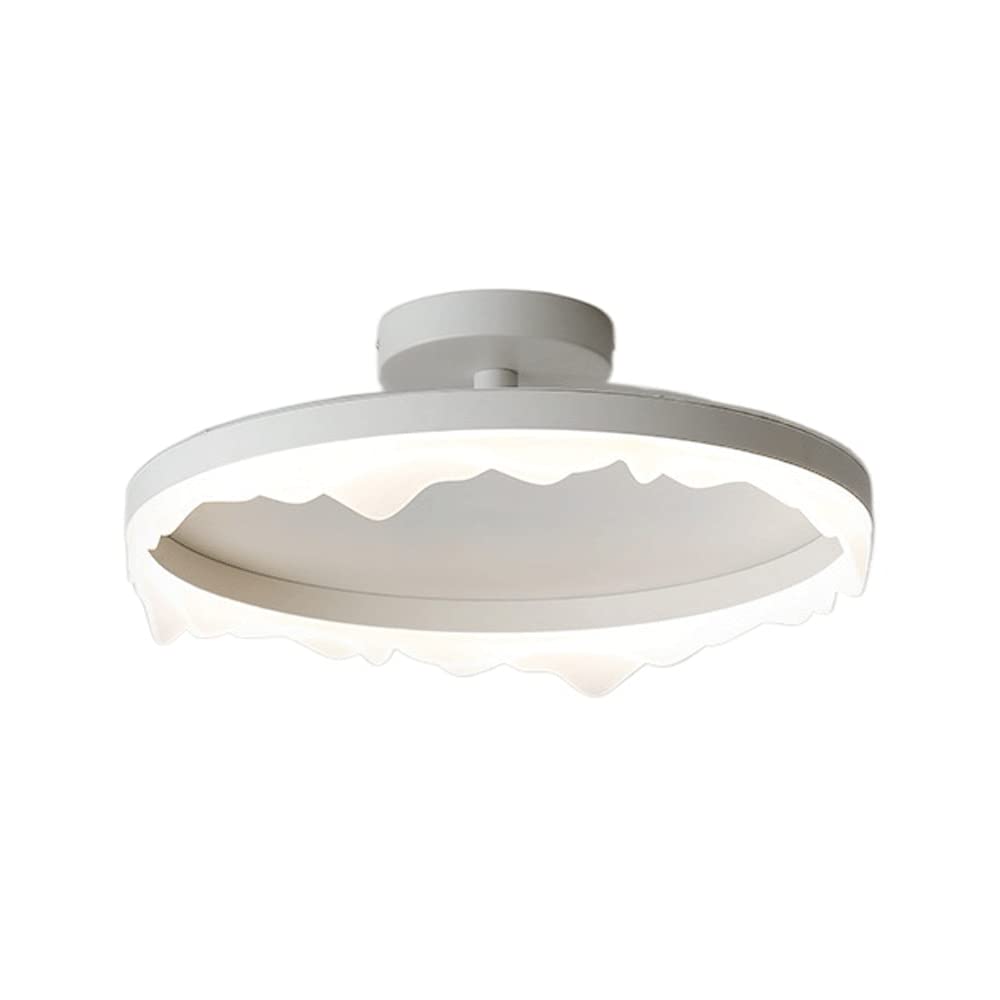 Minimalistyczny żyrandol - lampa sufitowa LED z płaskim panelem 40 cm (15,8") z aluminium, energooszczędna, białe wykończenie.