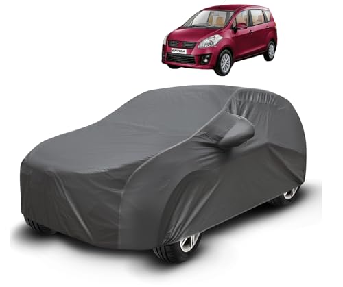Image of Auto Hub Waterproof Car Cover Compatible with Maruti Ertiga (Model : 2012-2018) with Mirror Pockets, Soft Cotton Lining, Ertiga Car Cover Waterproof, Grey