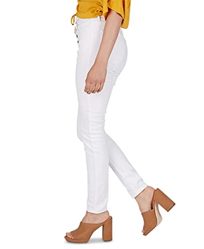 Numero High-Rise Exposed-Button Skinny Jeans Size 24 White3