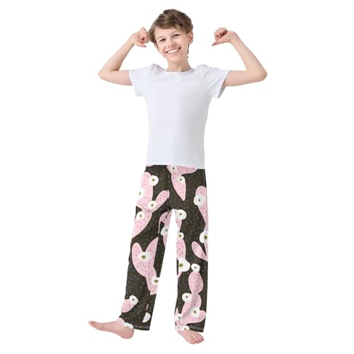 Abstract Cactus Boys Pants Boys Athletic Pants Long Pant for Boywith Pockets Wide-Leg Size 6-14Y3