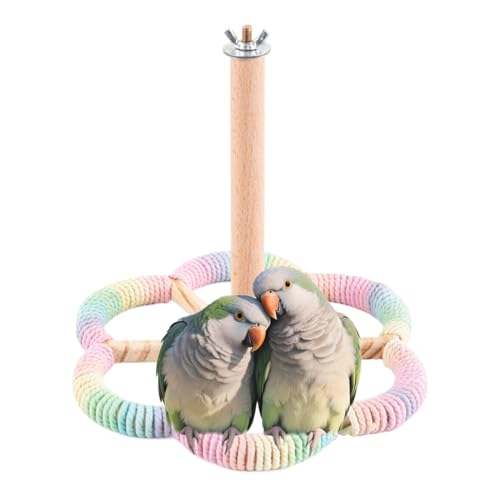 Percha para jaula de pájaros – Soporte giratorio | Para jaula para canarios, periquitos, pájaros pequeños loros