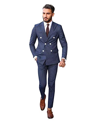 Costume pour homme à rayures idéal pour une soirée d'affaires ou un grand événement