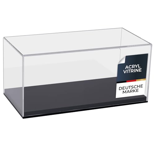 HMF 46803 Acryl Vitrine für Modellautos, Schaukasten für Figuren | 30 x 15 x 14 cm | Transparent