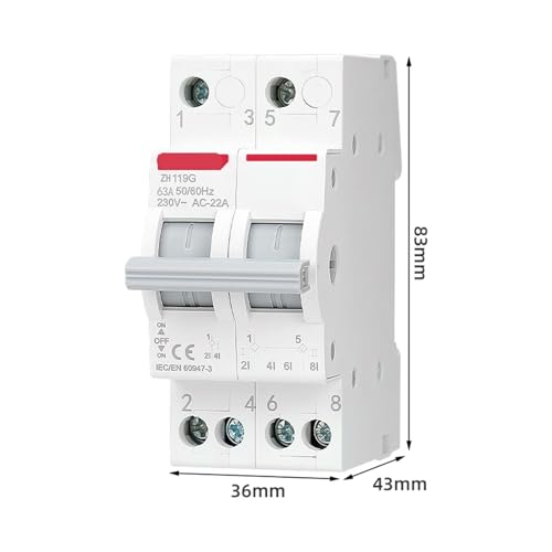 Disjoncteur transfert manuel double alimentation maison 40A - 7