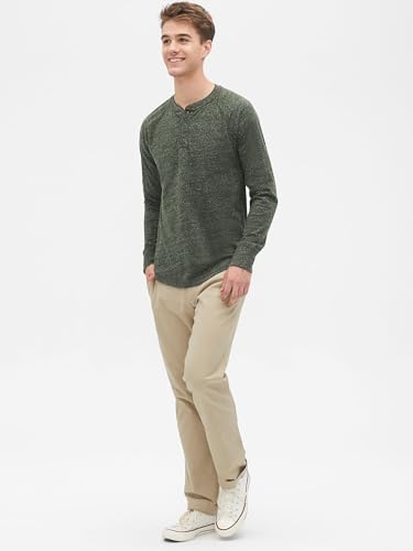 Image of Gap Men Solid Straight Fit Full Length Trousers