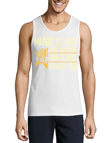 Camiseta de algodón para hombre blanca de manga corta temática música