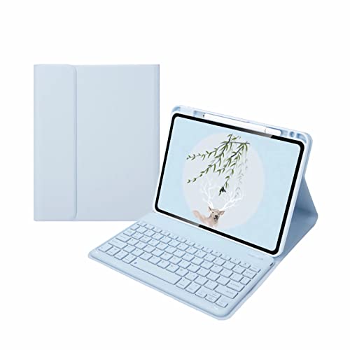 僉乕儃乕僪働乕僗 偺偨傔偵 ipad Pro 11僀儞僠乮 戞1 戞2 戞3 戞4悽戙乯10.5inch 2017/ 10悽戙 air4/air5 10.9 拝扙幃儅僌僱僢僩Bluetooth僉乕儃乕僪 TPU僇僶乕 儁儞僔儖儂儖僟乕晅偒,Sky blue
