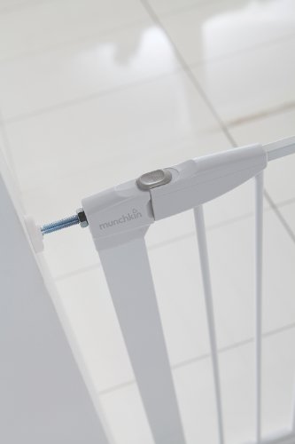 Munchkin Auto-Schließ Treppengitter | Selbstschließendes Druckmontiertes Kleinkind-, Baby- oder Hundegitter für Treppen & Türen | Keine Schrauben, Legierter Stahl | 76-82cm | Weiß