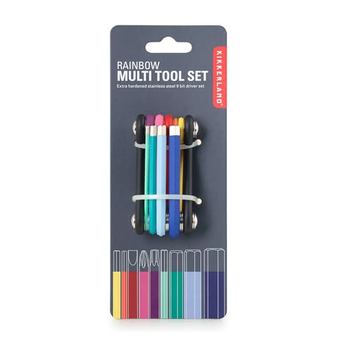 Kikkerland CD120 Rainbow - Multiherramienta compacta - 7 herramientas en 1