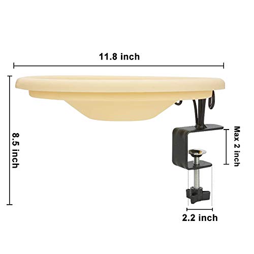 Urban Deco Deck Mounted Bird Bath Outdoor Bird Bath Bowl For Balcony Railing Birdbaths With Adjustable Sturdy Clamp Hummingbird Feeder Bath For Garden Fence, Great For Attracting Birds - Yellow #TOP5