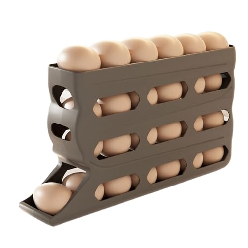 Almacenamiento de huevos para refrigerador, dispensador automático de huevos rodante de 4 capas, caja antideslizante de 30 capacidades para panadería comercial, mostrador de alimentos, mercado de