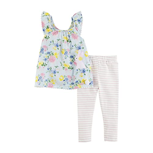 Ensemble tunique et legging motif lapin floral vêtement fille 2 ans coton doux