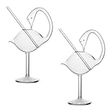 iplusmile 2 Vasos de Cóctel Forma de Cisne Transparente 178 Ml Copas de Whisky y Vino Diseño Decorativo para Bar y Fiestas Casa