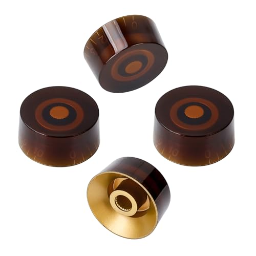 Banworks '60s Style Electric Guitar Control Knobs Imperial 24-Spline 2 Tone 2 Volume Knobs 6mm (15/64") Speed Knobs for Gibson Les Paul SG Electric Guitars Pack of 4 JT/XN-08 Amber by Banworks - Image 4