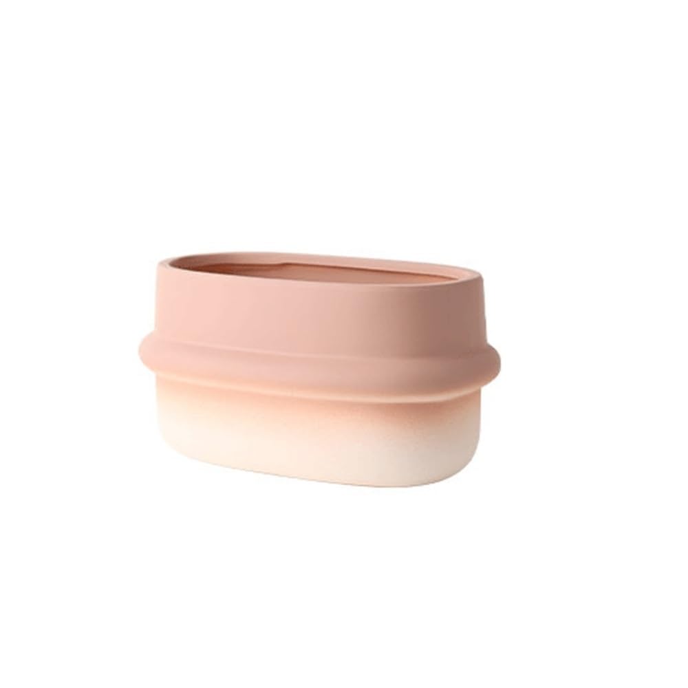 XBGfdySD Ceramic Plant Pot，with Drain Hole Farmhouse Style Flowerpot Indoor Outdoor Planter Wedding Ornament(Pink,Large)