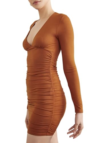 Robe col V Forever 21 mini avec fronces effet ventre plat - 2