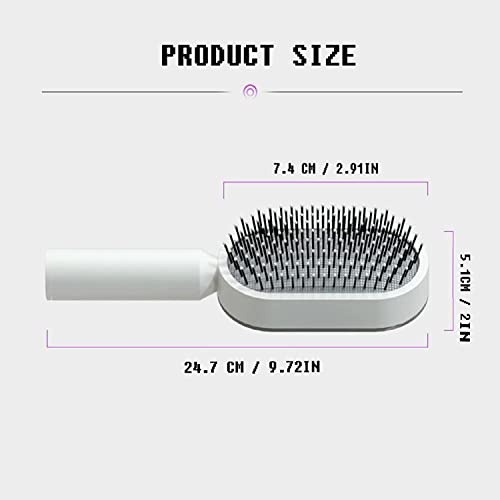 Ruiyue Self Cleaning Hair Brush,3D Air Cushion Massager Brush Airbag Massage Comb Brush, Shaping Comb Self Cleaning Hair Brush For Women Great For Women In Hairdressing Brush (White) #TOP6