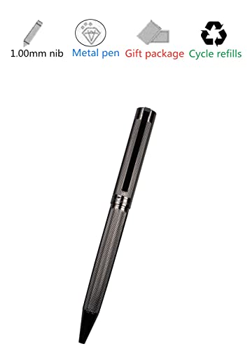 Penneed Ballpoint Pen For Men Women Executive Home Office Use, With Gift Box Refillable 1.0Mm Black Ink B8 (Fancy Deep Gray) #TOP3