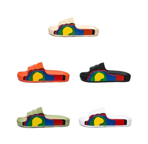 Akazkickz Com EVA Slides, Unisex, Beige/White/Black/Green/Orange, Customized Color Pattern, Casual/Party, Slip-On, Lightweight, Quick-Dry