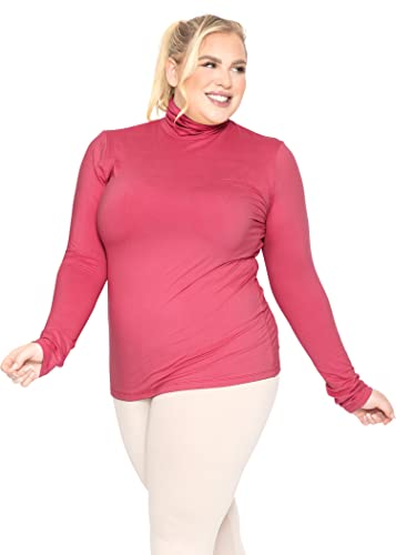 Image of Womens Turtle Neck | Long Sleeve and Sleeveless Top | Plus Size XL-7X | Tops Women White Turtleneck Women