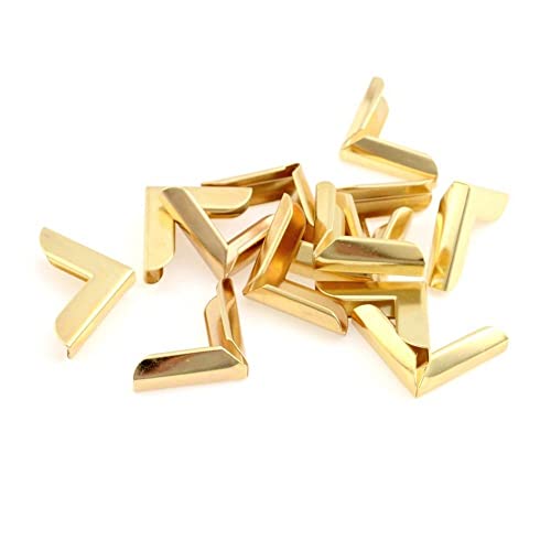 50 unidades de protectores de esquinas metálicos para álbumes de fotos, scrapbooking, cajas de joyería y menús (color dorado) miniatura 1