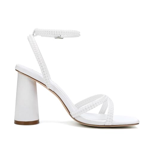 Pearl Heels Strappy Bridal Shoes Block Heel Wedding Sandals Open Toe Wedding Shoes for Bride4