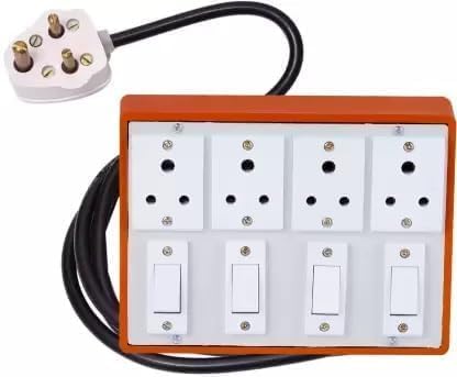 4 Anchor Socket 4 Switch Extension Board | Heavy Duty Copper Wire | 3 Pin Plug | Long Cable (3 Meter Cable)-image-33