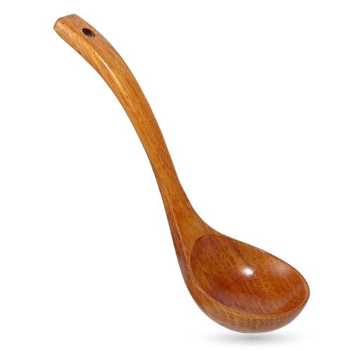 Suppenkelle aus Holz, 27cm Länge Holz Löffel Große Größen Natürlich Langer Griff Holzlöffel Suppenlöffel Breilöffel (Tiefer und Größer)