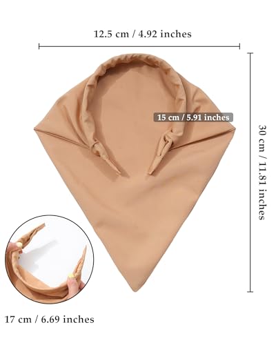 AWAYTR 3pcs Hair Bandana for Women Girls Hair Scarf Headband Bandana Double Layer Triangle Head Kerchief Boho Hair Band
