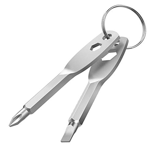 Ensemble de tournevis à tête plate et tournevis cruciforme, tournevis hexagonal, tournevis portable pour homme, idée cadeau (argent) Cover