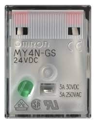Omron 4 C/O relay MY4N-GS DC24 with Base PYF14A-N, Coil Supply 24VDC