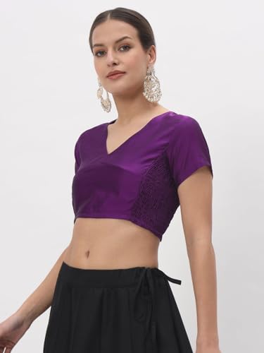 Image of studio rasa Women's Silk Blend Stretchable Blouse for Festive Wedding Party