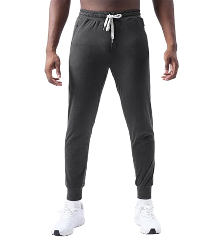 Fioboc Men's Joggers with Zipper Pockets Lightweight Athletic Workout Sweatpants for Men Running Hiking