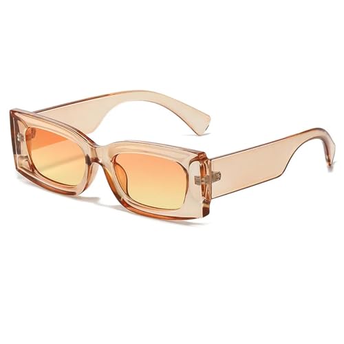 Lunettes de soleil tendance pour homme et femme style punk marron jaune orange verres de protection UV400