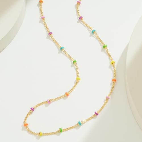 BENEIGE Gold Choker Necklaces for Women 14K Gold Plated Simple Chain Choker Necklace Minimalist Simple Hypoallergenic Adjustable Jewelry for Women4