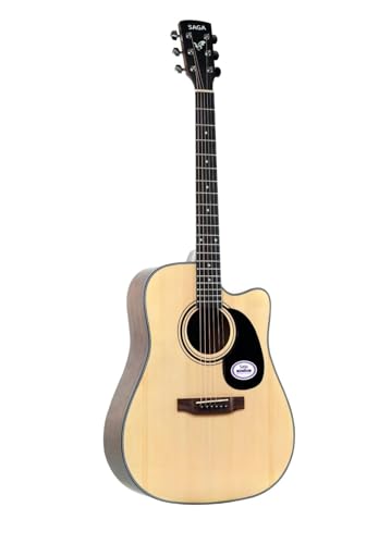 Image of Saga SF-600C Dreadnought Cutaway Acoustic Guitar (Natural)