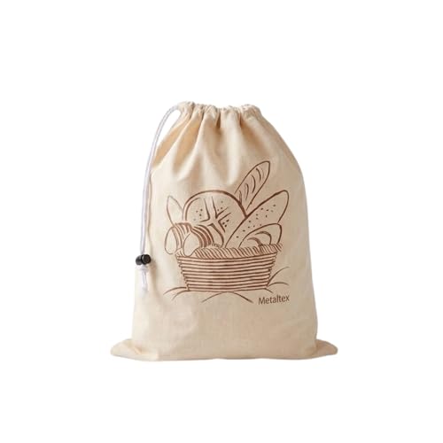 Metaltex 239243 Sac à Pain Coton Blanc 34 x 43 cm