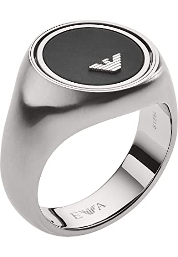 Emporio Armani Anello Per Uomo, Dimensioni: 26X24X2mm Anello In Acciaio Inox Argento, EGS2727040