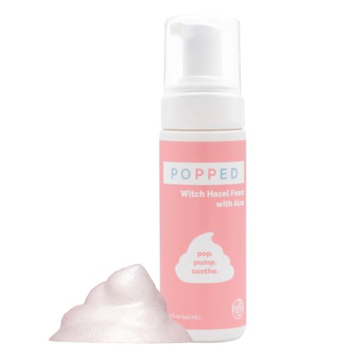 Image of Popped Postpartum Witch Hazel Foam with Aloe, Perineal Healing, 5 fl oz | Relief for Hemorrhoids, Tears & Swelling, Cooling & Soothing, FSA HSA Eligible, Alternative to Sprays, Wipes & Pads