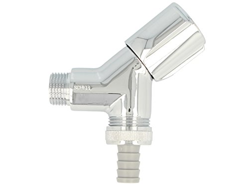 SCHELL 033860699 Geräteschrägsitzventil COMFORT , für Waschmaschinenanschluss 1/2', Oberfläche chrom , COMFORT-Griff und Fettkammeroberteil, Rosette ,54mm, Rückflussverhinderer, Schlauchverschraubung