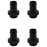 ZZHXSM 4 x Kupferbeschläge, G1/4-Gewinde, weicher Schlauchverbinder, PC-Wasserkühlungssystem, weiche Schlauchverbinder, schwarz