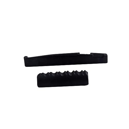 GOOHOCHY Guitar Nut and Bridge Saddle Upper and Lower Pillows Kit Black Bone Nut Acoustic Guitar Accessory Length Improve Playability and Sound Gl703