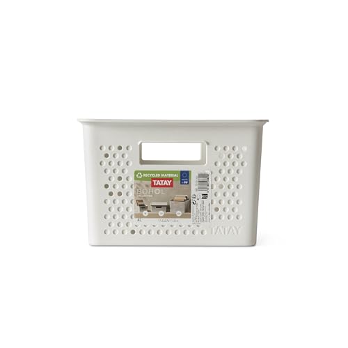 TATAY Plastic Storage Basket 4L Bohol, White, 4 L - Image 2