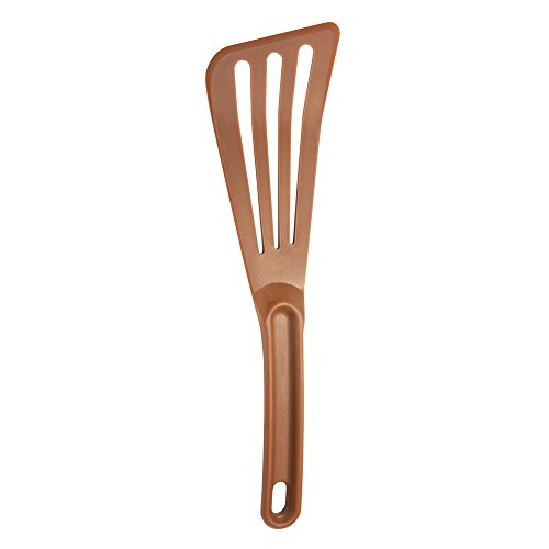 Image of Mercer Culinary Hell's Tools Hi-Heat Slotted Spatula, 12 Inch x 3.5 Inch, Brown