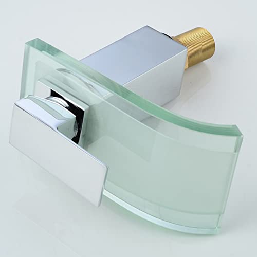 Robinet avec laiton de bassin à commande unique et mitigeur cascade LED pour lavabo - 6