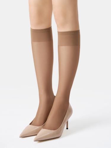 Image of MOOCHI Women's Sheer Knee High Stockings 6 Pairs 20 Denier Nylon Socks