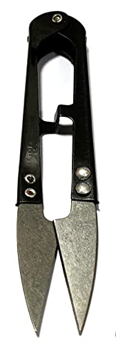 Ciseaux à ressort Ciseaux coupe-fil à coudre de couturière en métal avec poignée en U Coupe-fil (Noir)