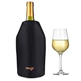 NEWGO Wine Cooler Sleeve Reusable Wine Bottle Cooler Flexible Wine Ice Pack Sleeve Keep Wine Cool and Refreshing for Standard Size Bottles for Red Wine, White Wine & Champagne - Black